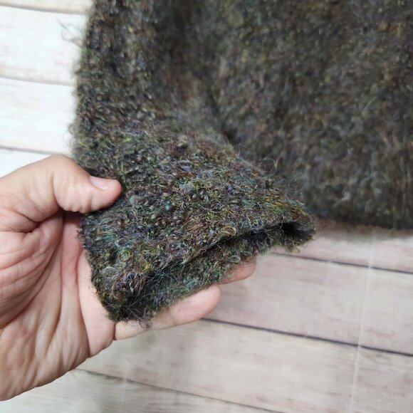 Vintage 80's 90's TEHEN France Mohair Blend Knit Pullover Sweater Cropped Brown - Picture 4 of 11